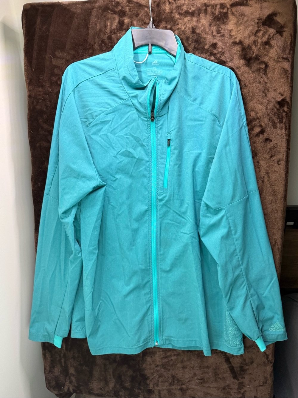 adidas Teal Lightweight Zip-Up Utility Jacket